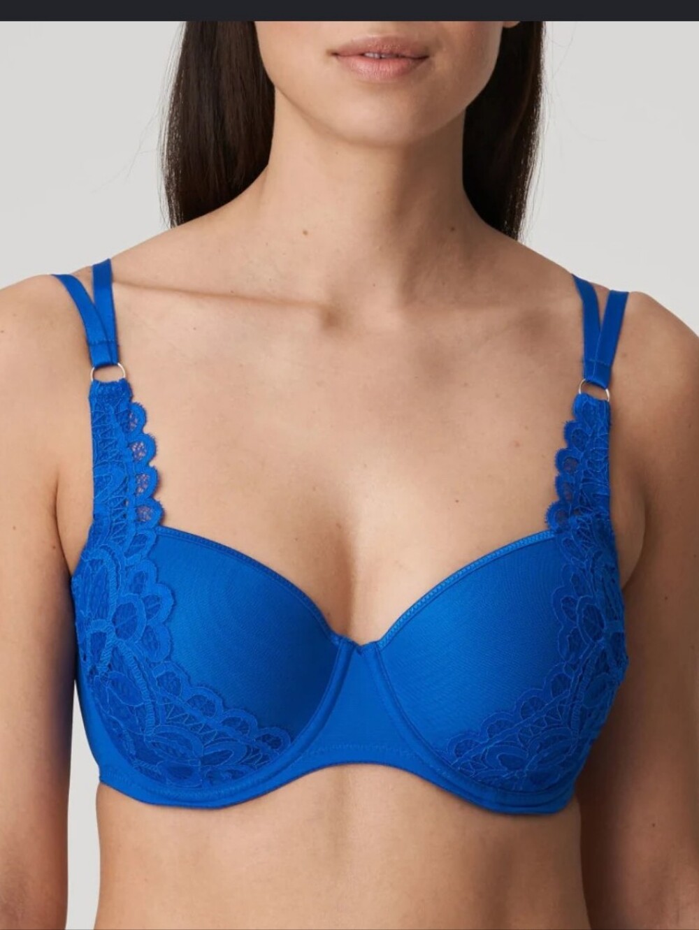 Primadonna Twist First Night Electric Blue Lace Underwire Balconete Bra Sz 32D